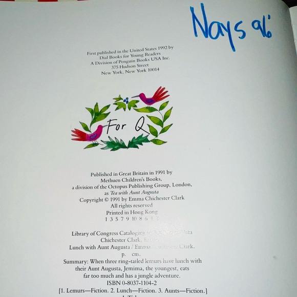 Adorable PGC Hardcvr Children’s Book
Lunch w Aunt Augusta Full Color.Clark 1992 - Picture 4 of 4